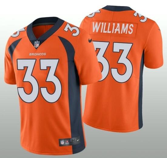 Nike Broncos 33 Javonte Williams Orange Vapor Untouchable Limited Jersey Dzhi